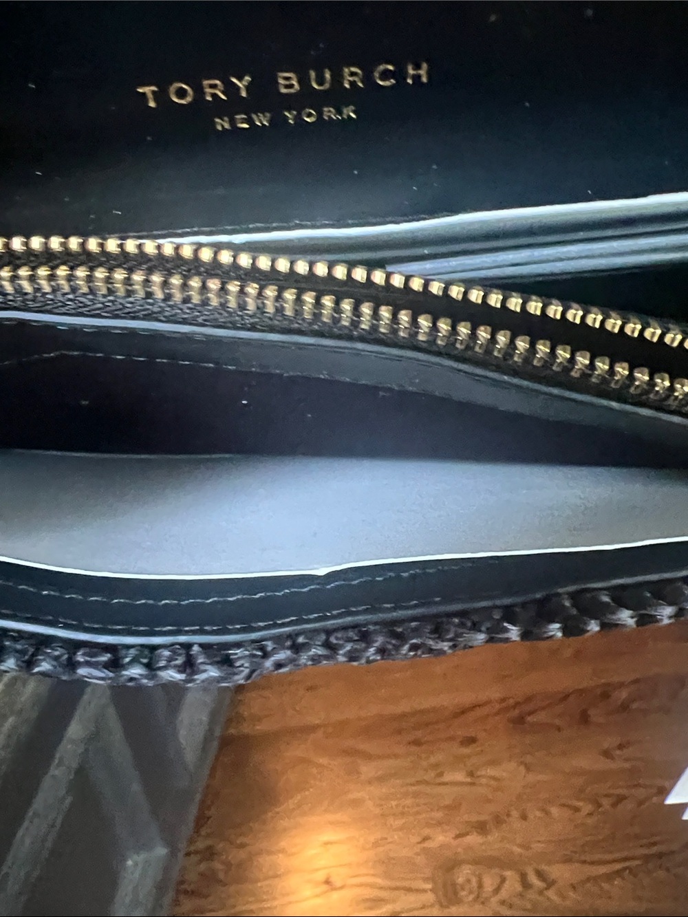 Tory Burch Black Woven Crossbody with Gold Chain - Picture 7 of 9